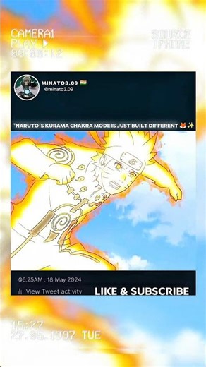 "Naruto’s Kurama Chakra Mode is just built different. 🦊✨
