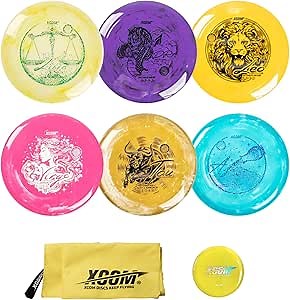 Disc Golf Starter Set 6 Discs Includes Putter, Drivers, Mid-Range, Advanced Disc Golf Equipment Kits, PDGA Approved, Colors Will Vary