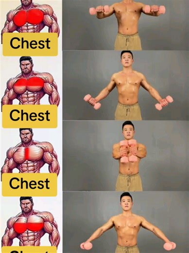 💯💪Comprehensive exercises for training the chest muscles #fitness #chest #muscles #mancuernas #gymmotivation
