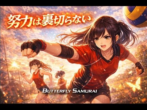 🦋⚔️ 努力は裏切らない(DORYOKU WA URAGIRANAI) "Effort Never Betrays You" by Butterfly Samurai