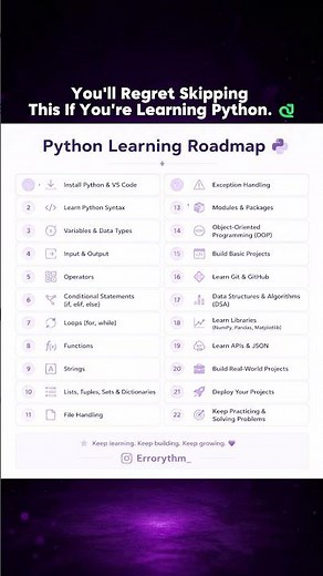 Very Important...#python #coding #learnpython #100DaysOfCode #programming #PythonBeginner #Errorythm