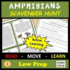Amphibians Activity Scavenger Hunt with Easel Option