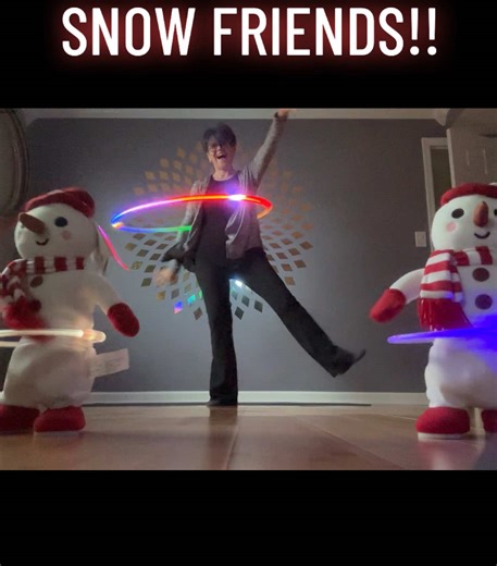 Introducing my new backup dancers! A gift from one of my dearest friends! #snowman #hulahoop #ledhoop #fun #goodvibes