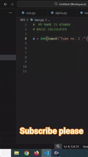 Made basic calculator/ by using python language/Atharv tiwari