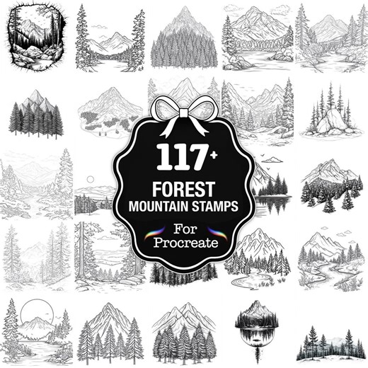 117+ Forest Mountain Procreate Stamps, Mountain Landscape Brushes for Procreate, Instant Download - Etsy Australia