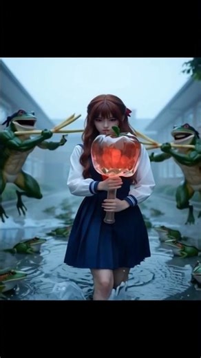 Woman and Frog 9 Women and Frogmen Alliance Against Brain Aliens🍭🐸👽女人と蛙人の同盟 大脳エイリアンに挑む🍭🐸👽#ytshorts