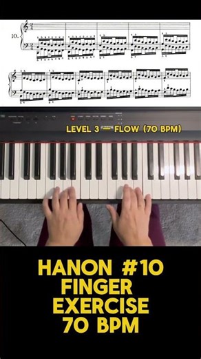 Hanon No. 10 • 70 BPM • Level 3 — Flow • Practice with me