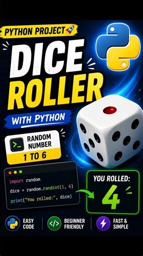 Roll a Dice with Python in Seconds 🎲🐍 #python