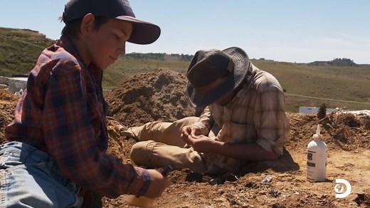 83K views · 112 shares | When Clayton Phipps begins breaking ground on the Therapod site, his son Luke finds something extraordinary. Catch the series premiere of #DinoHunters TONIGHT at 9p! | Discovery | Facebook