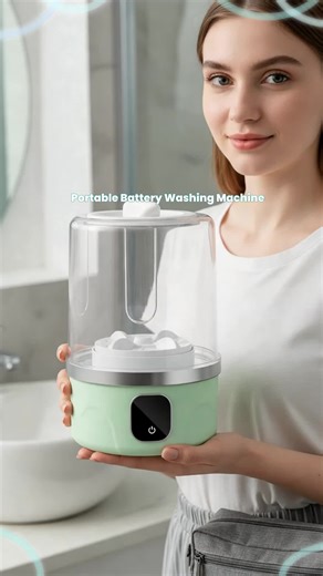New Mini Portable Washing Machine, Wireless Electric Laundry Cup for Underwear Socks, Compact Travel Washer, Battery Operated