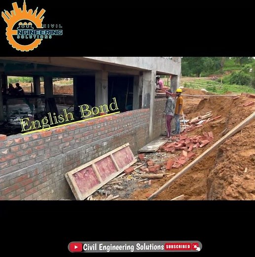 1:4 Ratio Mortar Brick Masonry (English Bond)