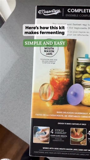 You need this fermentation kit in your life 🫙✨⁠ With our Complete Fermentation Kit making homemade fermented foods is simple, fun, and foolproof.⁠ 🙌🏻 ⁠ Here’s what’s included in the kit: ✔️ Pickle Pipes (airlock lids) for stress-free fermentation⁠ ✔️ Pickle Pebbles (glass weights) to keep veggies submerged and prevent mold growth⁠ ✔️ Pickle Packer (tamper) for perfectly packed jars⁠ 📖 Plus, a Recipe Guide with step-by-step instructions and delish recipes!⁠ ⁠ With just these 3 essential tools