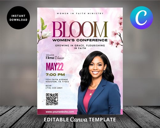 Women's Conference Flyer Template | Editable Ministry Event Poster (digital Download) - Etsy