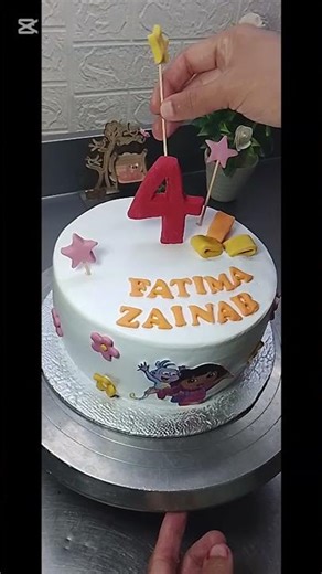 #dora theme cake#how to make simple cake decoration at home#cream cake#easy decoration#trending#asmr