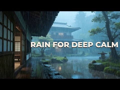 🔴 Deeply Calming Rain Sounds in a Japanese Zen Temple Garden by the Pond for Stress Relief 🌧️🧘