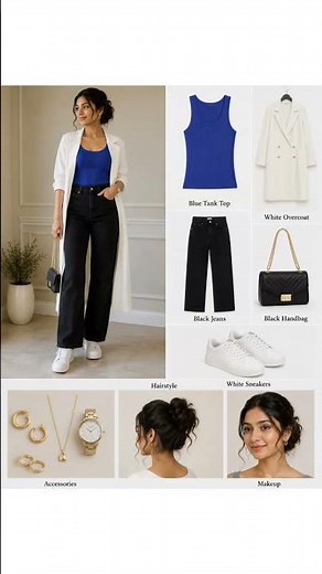 💙 Casual Chic Tank Top Look | Trendy Street Style ✨