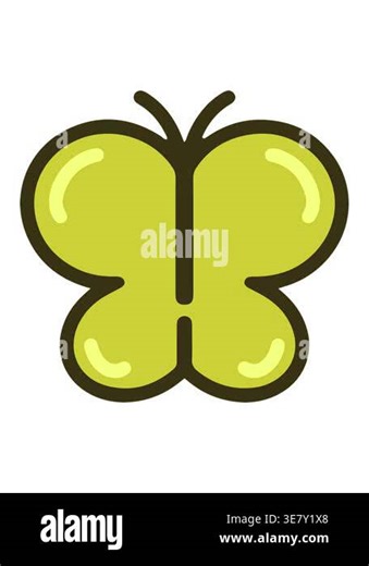 changing color animation of simple cartoon of butterfly Stock Video Footage - Alamy