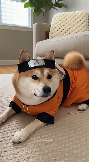 Ninja Dog Awakens #NinjaDog #NarutoVibes #FunnyDog