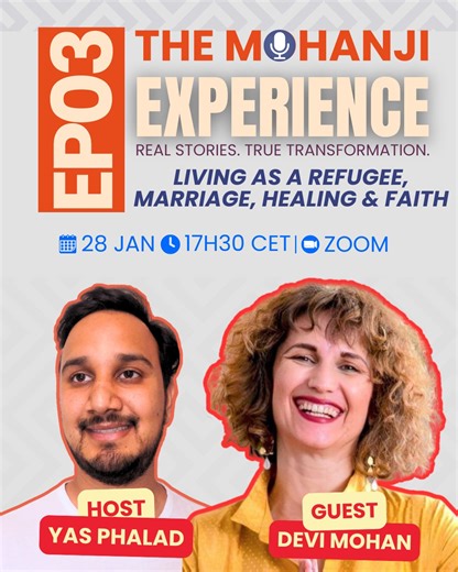 This week we were honored to welcome Devi Mohan, a multifaceted spiritual guide, co-founder of The Festival of Womanhood, Dirctor of the Himalayan School of Traditonal Yoga, President of ACT Foundation and wife of Brahmarishi Mohanji. In this deeply reflective conversation, Devi shared her lived journey of healing, resilience, and inner awakenin. Shaped by displacement, surrender, service, and sustained connection. Together, we explored how unresolved experiences from the past imprint themselves