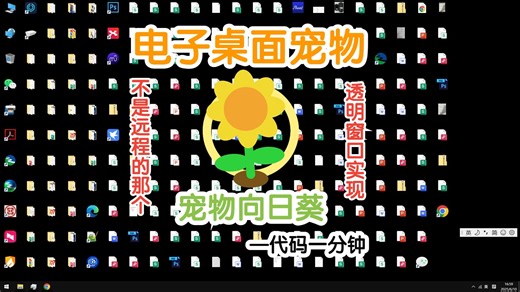 电子宠物之向日葵[不是远程的那个向日葵]-代码一分钟(nwjs实现透明窗口)_哔哩哔哩_bilibili