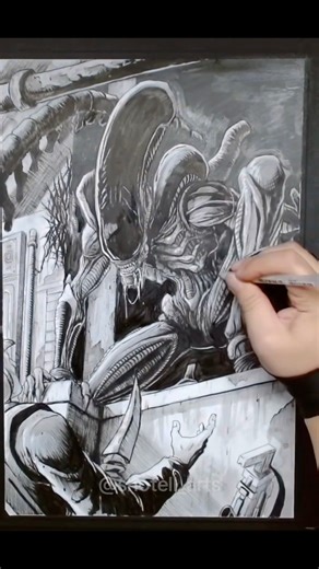 My #speedart #drawing of a #xenomorph from the #alien franchise! Enjoy! #scifi #fyp #fanart
