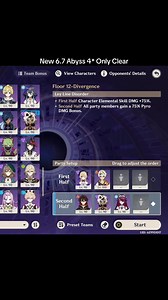 New 6.7 Abyss 4★ Only Clear — Genshin Impact 4-star Builds