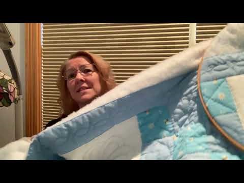 The stenciling and quilting process.