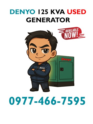 🎉 Just In! Denyo 125 kVA Used Generator now available! ✅ Ready to power your biz or home ✅ Japan-quality, fuel-efficient 📍 Visit us in Carmona, Cavite 📦 Limited stocks — Hurry! #denyogenerators #125kva #usedgenerators #CarmonaCavite #BackupPower #PowerReady