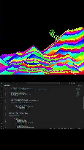 The Neon Falling Sand #python #pythonprogramming #coding #asmr #codingart #gaming