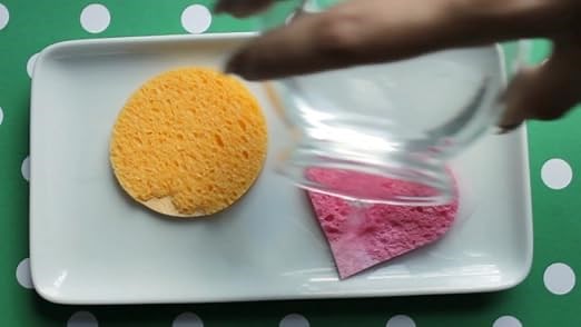 Cellulose sponge compressed to full absorption
