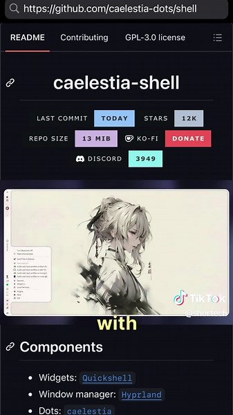This Linux shell makes the desktop feel completely different. Caelestia Shell brings widgets, a launcher, wallpaper switching, and dynamic colors into one customizable interface. Comment SHELL and I’ll send you the project link. #Linux #OpenSource #Hyprland #Quickshel #github