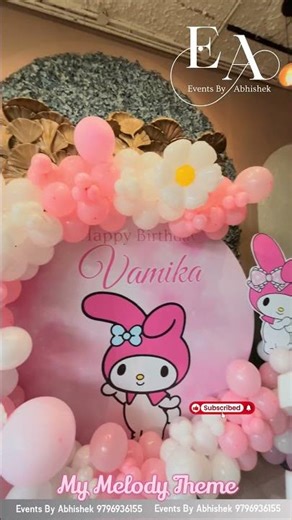 My Melody Theme Decoration by Events By Abhishek 🎈💖 #viral #shorts #eventsbyabhishek