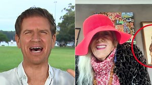 Sam Mac spots naked painting in background of interview