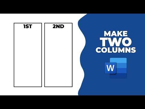 How to make two columns in word