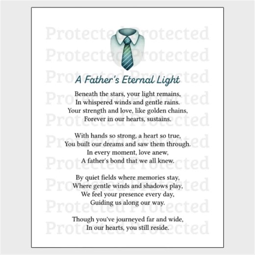 Memorial Poem for Dad | Tribute to Father | Remembrance | Grieving | Digital Memorial | Loss of Father | No Frame | PNG | Instant Download - Etsy