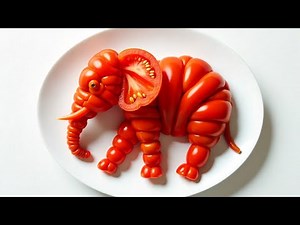 Elephant Made from Tomato | Unique Vegetable Carving Idea | Vegetable Carving Tutorial