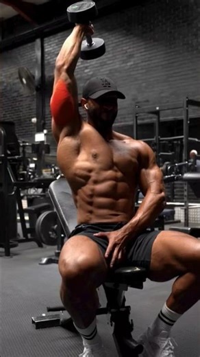 Seated one-arm dumbbell backbend #back of the arm #exercise