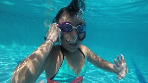 Girl Talks Underwater Phone Stock Footage Video (100% Royalty-free) 29270479 | Shutterstock