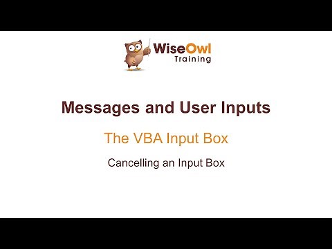 Excel VBA Online Course - 5.3.3 Cancelling an Input Box