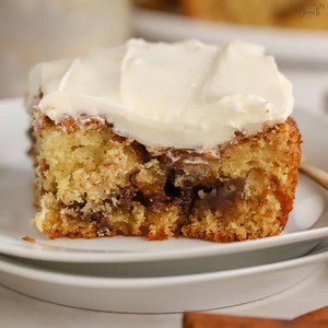 Cinnamon Roll Cake - Celebrating Sweets