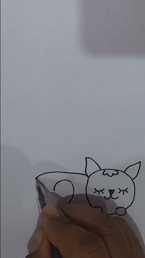 How to Draw a cute cat using Just Numbers! step by step drawing#shortvideo