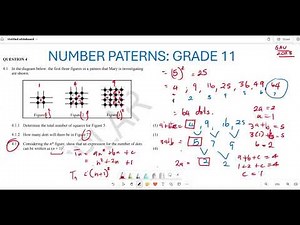 GRADE 11 NUMBER PATTERN | QUADRATIC PATTERN | PAST EXAM QUESTION| NOV 2023