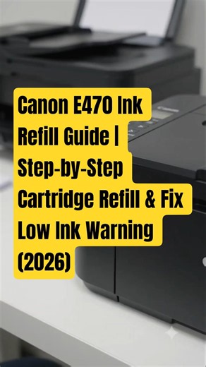 Canon E470 Ink Refill Guide | Step-by-Step Cartridge Refill & Fix Low Ink Warning (2026) #printer