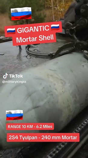 Russian Gigantic Mortar Shell Explodes on the Battlefield