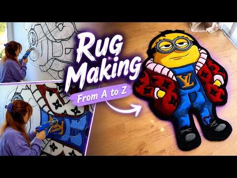 ASMR Chill Tufting Rug Process With Elsa 🐾 | Custom Rug From Start to Finish