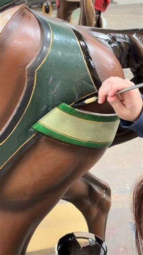 The glow-up of the century... literally! ✨ In honor of Grand Carousel’s 100th birthday this year, our team is busy giving these grand horses a fresh, hand-painted finish. 🎨🎠 Did you know this 1926 classic (PTC #79) is one of the few remaining "world-class" carousels still in operation? There is something so satisfying about watching these hand-carved details come back to life for the centennial celebration! We want to know: Do you have a favorite horse that you look for every time you visit? �