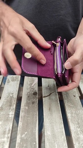 Handcrafted Leather Mini Wristlet Wallet: Zip Coin Pocket - Etsy