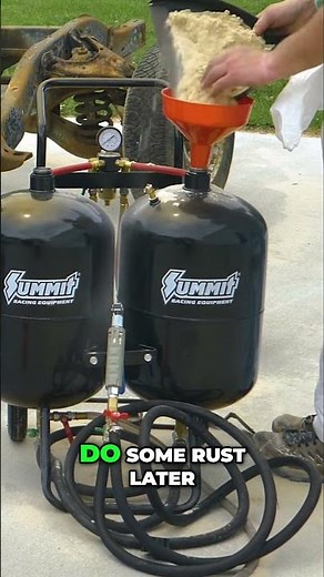 Dual-Tank Blaster: Unleash Custom Blends for Perfect Rust Removal!