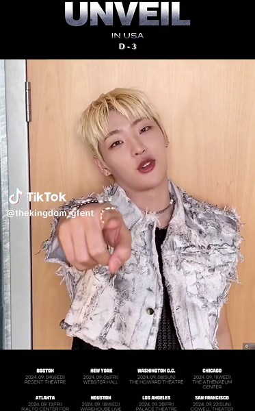[📹] 2024 The KingDom WORLD TOUR: UNVEIL IN USA 𝐷 - 3🖤 🔥 𝐆𝐞𝐭 𝐫𝐞𝐚𝐝𝐲 𝐭𝐨 𝐓𝐡𝐞 𝐊𝐢𝐧𝐠𝐃𝐨𝐦 𝐭𝐨𝐮𝐫 🎫 BOSTON ➫ 2024.09.04 https://ci.ovationtix.com/36186/production/1210865 🎫 NEW YORK ➫ 2024.09.06 https://www.axs.com/events/649829/2024-the-kingdom-world-tour-unveil-in-usa-tickets?skin=websterhall 🎫 WASHINGTON D.C. ➫ 2024.09.08 https://www.ticketweb.com/event/2024-the-kingdom-world-tour-howard-theatre-tickets/13844633?pl=howardtheatre&refid=artist 🎫 CHICAGO ➫ 2024.09.11 https://