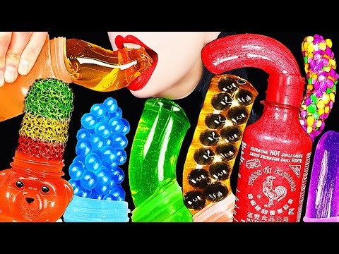 ASMR RAINBOW HONEY JELLY EATING SOUNDS, 꿀젤리 먹방, Abbey ASMR, 먹방 핫 아이템 꿀젤리 만들기 , FROZEN HONEY MUKBANG